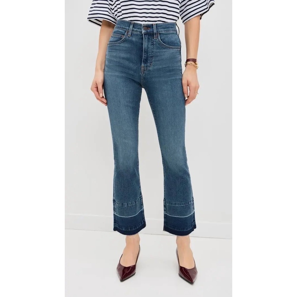 Veronica Beard Carolina Ankle High-Rise Skinny Flare Jeans Bandit Beam Size 32